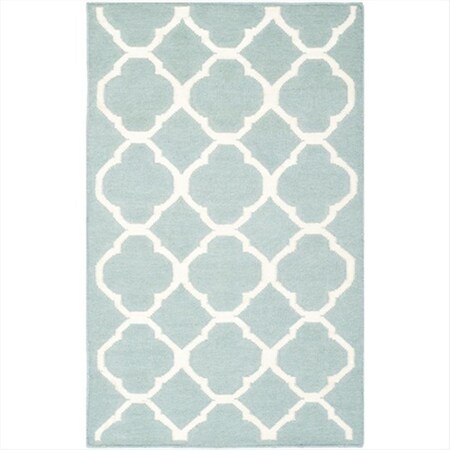 Safavieh 2 ft. -6 in. x 4 ft. Runner Contemporary Dhurries- Blue and Ivory- Flatweave Rug DHU627A-24